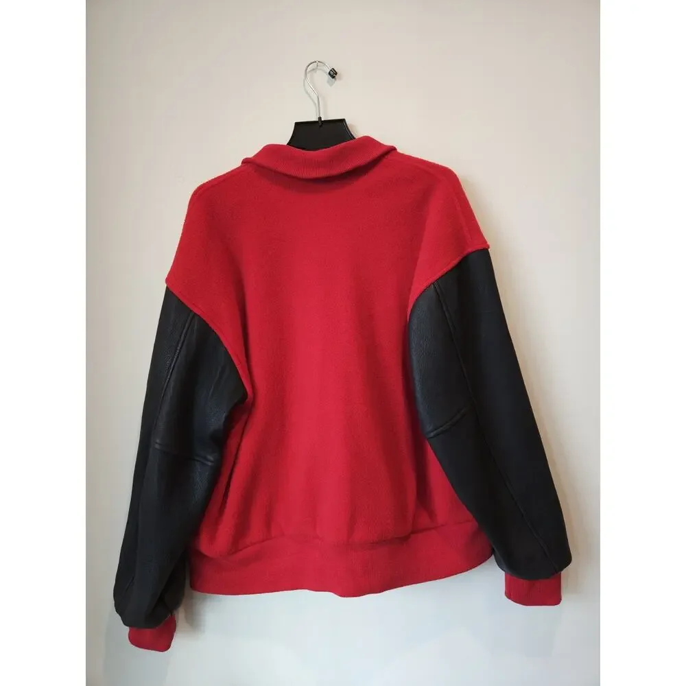 Vintage 90s Disney Aladdin Bomber Mens Medium Jacket Red Combed Cotton Genie